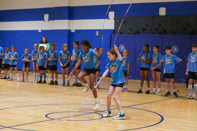 students jumping rope