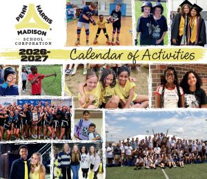 Calendar of activities for 2020-2021 featuring photos from various events and gatherings, including children's sports teams,